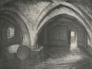 De keldergewelven in het kasteel van Helmond